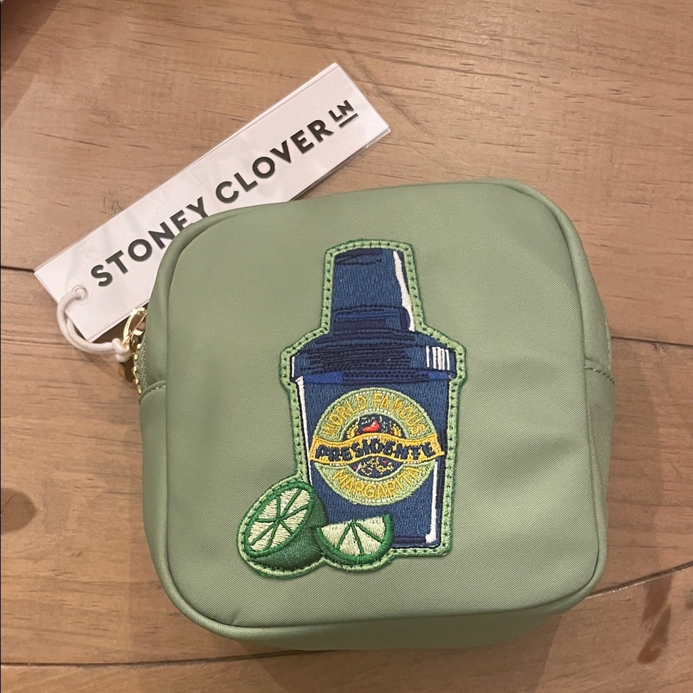 Stoney Clover Lane Green Pouch with Blue and Yellow Patch